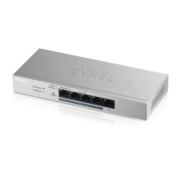 Zyxel GS1200-5HP v2 Gestionado Gigabit Ethernet (10/100/1000) EnergÃ­a sobre Ethernet (PoE) Gris - 1347589