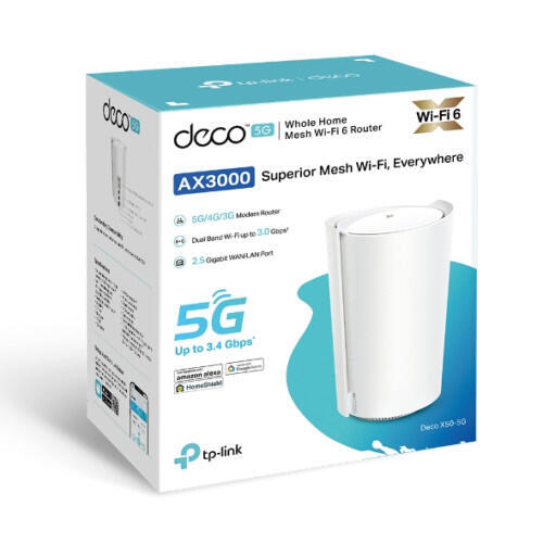 Router Mesh 5G | TP-LINK | AX3000 | Wi-Fi 6 | Modem 5G Integrado