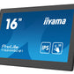 iiyama T1624MSC-B1 pantalla de seÃ±alizaciÃ³n Panel plano interactivo 39,6 cm (15.6") IPS 450 cd / mÂ² Full HD Negro Pantalla tÃ¡ctil 24/7 - 1362013