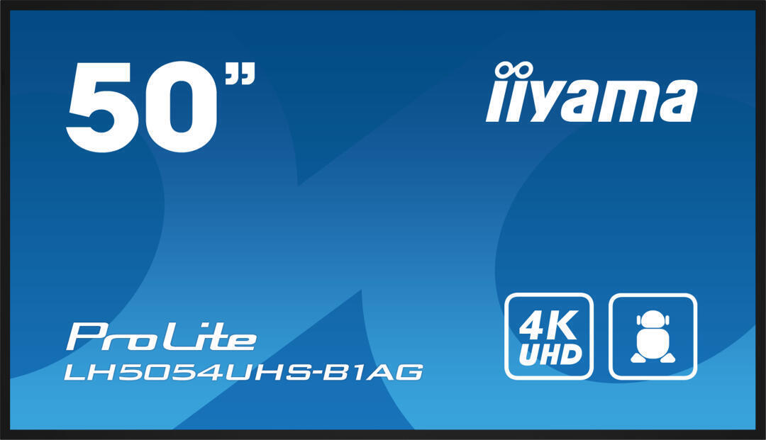 MONITOR IIYAMA 50" (LH5054UHS-B1AG) ANDROID 11 / 3844X2160 (4K UHD) / OPERACION 24/7 /500CD / LANDSC. Y PORTRAIT / 3XHDMI / DP / RJ45 / VESA 400X400 / ALTAVOCES 2X10W - 1367022