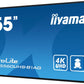 iiyama PROLITE Pizarra de caballete digital 139,7 cm (55") LED Wifi 500 cd / mÂ² 4K Ultra HD Negro Procesador incorporado Android 11 24/7 - 1370909