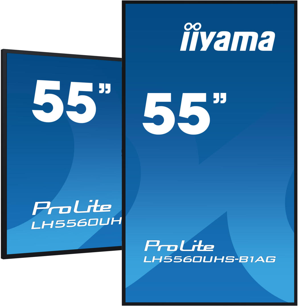 iiyama PROLITE Pizarra de caballete digital 139,7 cm (55") LED Wifi 500 cd / mÂ² 4K Ultra HD Negro Procesador incorporado Android 11 24/7 - 1370909