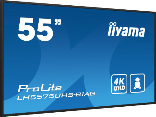 iiyama ProLite Pantalla plana para seÃ±alizaciÃ³n digital 138,7 cm (54.6") LCD Wifi 500 cd / mÂ² 4K Ultra HD Negro Procesador incorporado Android 11 24/7 - 1376649