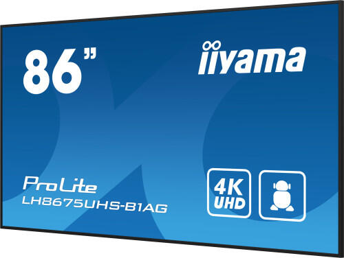 iiyama ProLite Pantalla plana para seÃ±alizaciÃ³n digital 2,17 m (85.6") LCD Wifi 500 cd / mÂ² 4K Ultra HD Negro Procesador incorporado Android 11 24/7 - 1382717