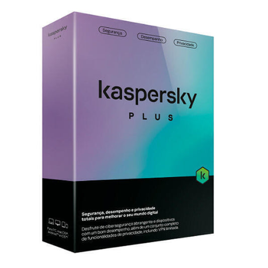 Software de Segurança | Kaspersky Plus | 3 Utilizadores | 1 Ano | Box