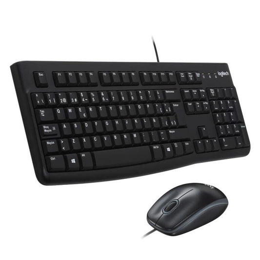 Teclado e Rato USB | Logitech | MK120 | Preto | Conjunto de Entrada