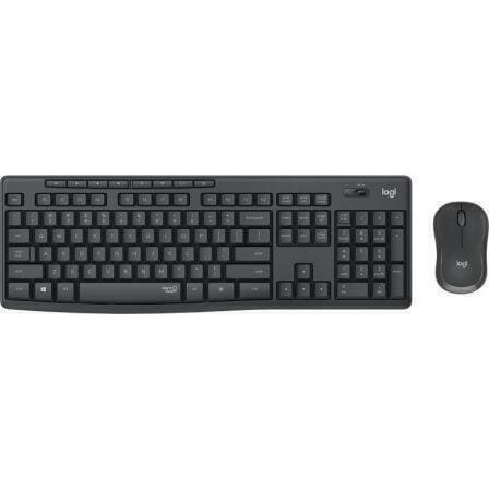 Logitech MK295 Silent - Conjunto de teclado e rato - sem fios - 2.4 GHz - Espanhol - grafite