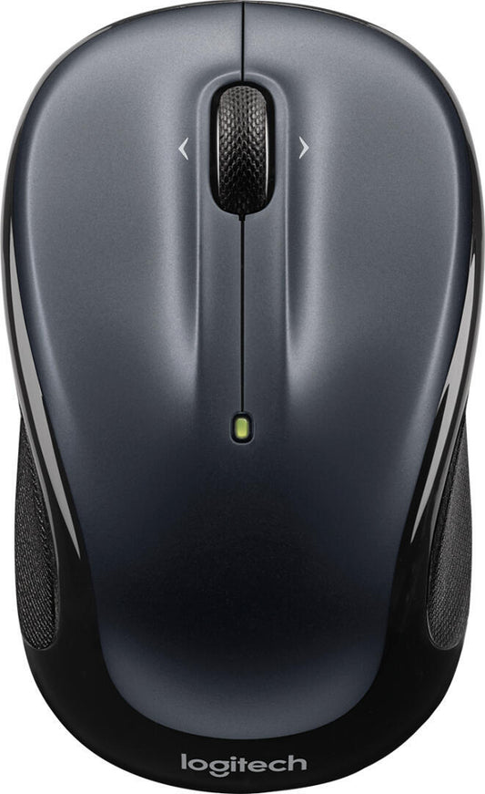 Logitech M325s - Rato - destros e canhotos - óptico - 5 botões - sem fios - 2.4 GHz - receptor sem fio USB - cinza escuro