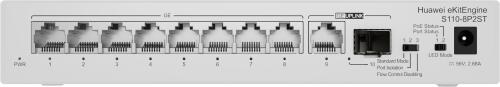 Switch Huawei S110-8P2ST | 8 Portas PoE+ Gigabit | 1 SFP | AC Power