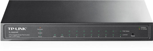 JetStream 8-Port Gigabit Smart PoE+ Switch with 2 SFP Slots, Port: 8Ã— Gigabit PoE Ports, 2Ã— Gigabit SFP Slot, 802.3af/at, 58 W PoE Power, Desktop Steel Case - vÃ¡lido p/ unid faturadas atÃ© 31 de Ou