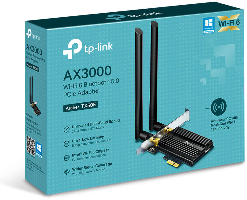 Placa de Rede TP-Link | Archer TX50E | AX3000 | PCI Express Adapter