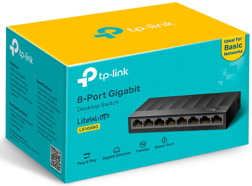 Switch TP-LINK | LiteWave LS1008G | Switch 8-Port Gigabit | Plástico