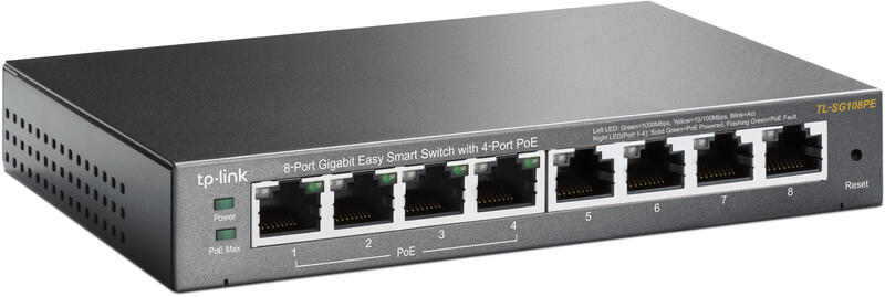 TP-LINK 8PORTAS GIGABIT 4XPOE 802.3AF - TL-SG108PE