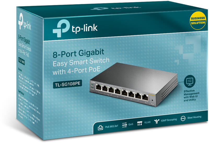 TP-LINK 8PORTAS GIGABIT 4XPOE 802.3AF - TL-SG108PE