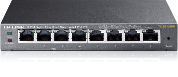 TP-LINK 8PORTAS GIGABIT 4XPOE 802.3AF - TL-SG108PE