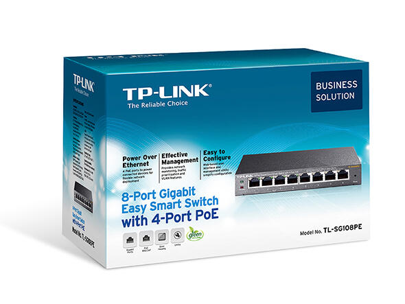 TP-LINK 8PORTAS GIGABIT 4XPOE 802.3AF - TL-SG108PE