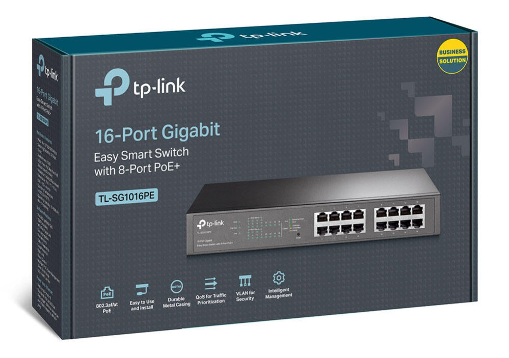 TP-LINK 16PORTAS GIGABIT 8XPOE 802.3AF - TL- SG1016PE