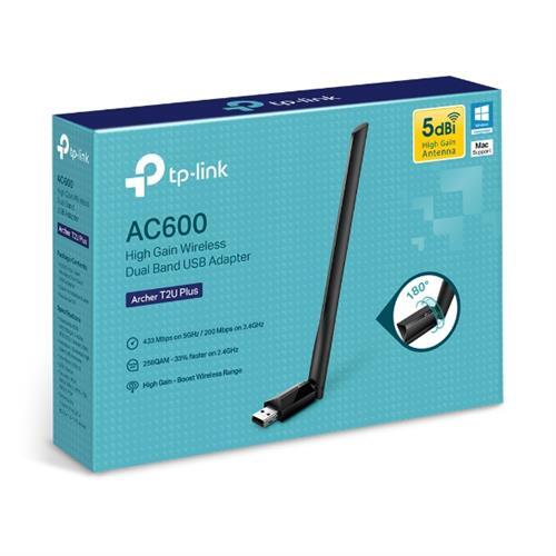 Adaptador Wi-Fi | TP-LINK | Archer T2U Plus | AC600 | 433Mbps Dual