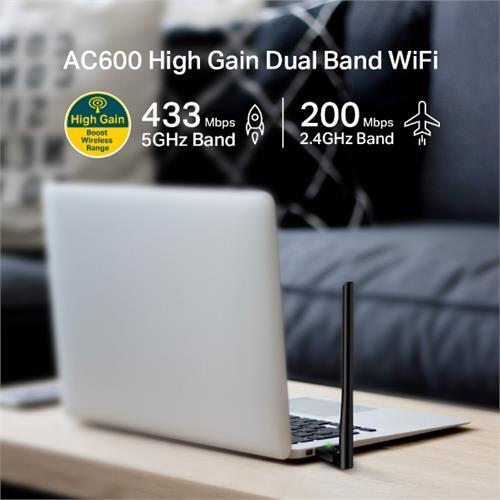 Adaptador Wi-Fi | TP-LINK | Archer T2U Plus | AC600 | 433Mbps Dual