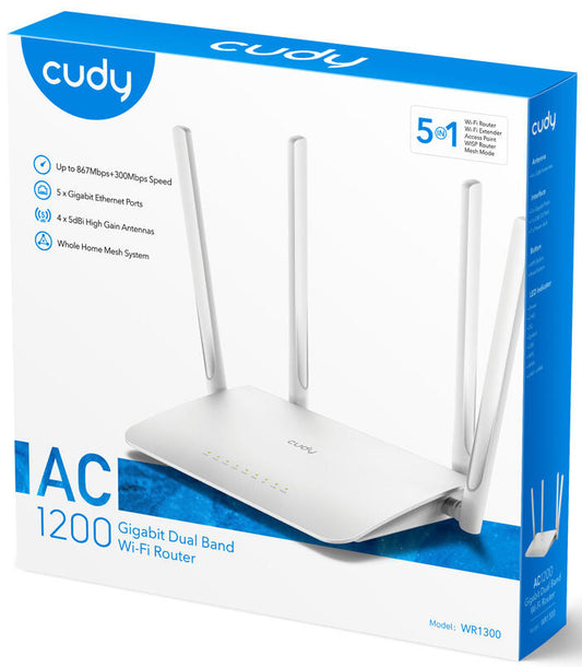 ROUTER CUDY AC1200 GIGABIT WIFI MESH WR1300