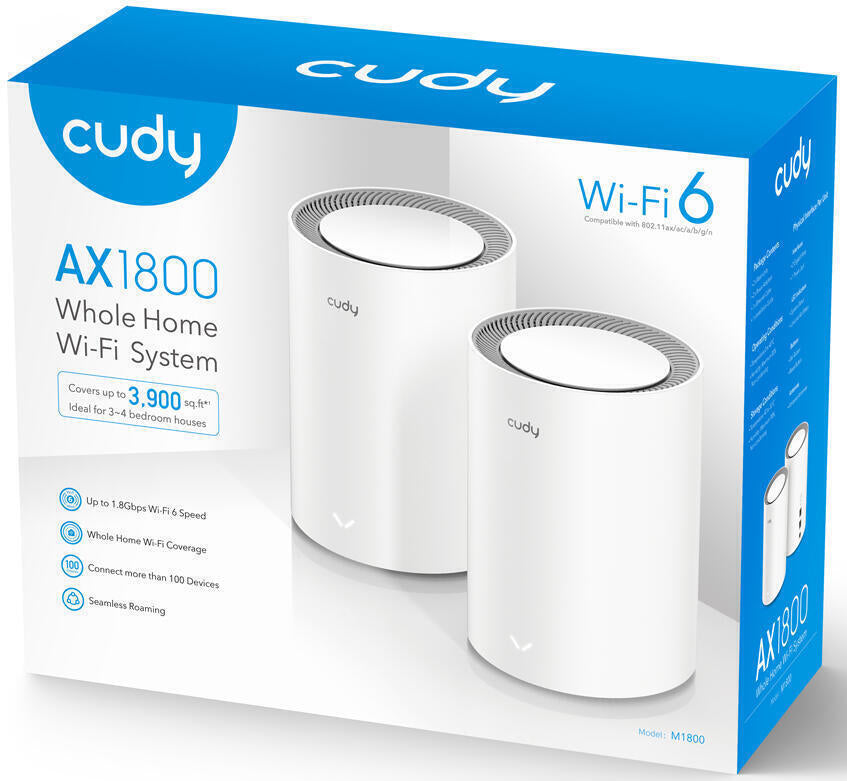 EXTENSOR MESH CUDY AX1800 WIFI 6 MESH SOLUTION M1800 2-PACK