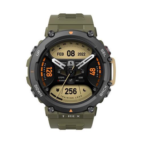 Amazfit T-Rex 2 3,53 cm (1.39") AMOLED 47 mm Digital 454 x 454 Pixeles Pantalla tÃ¡ctil Negro, Verde GPS (satÃ©lite) - 1390200