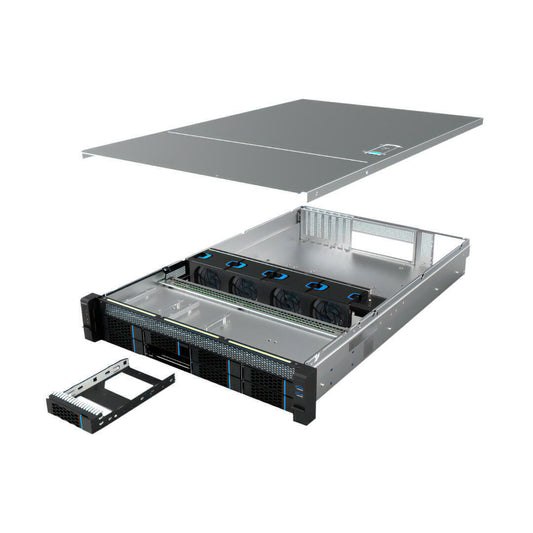 Caixa Server PRO Rack 2U HSW4208, 8 HDD 2.5"/3.5" Hot Swap - admite Fonte redundante