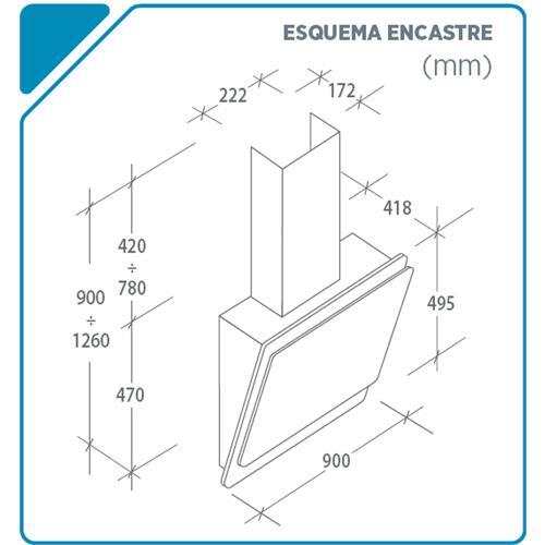 Exaustor de Cozinha | Candy | Décor CVMA90W | 90cm | Branco