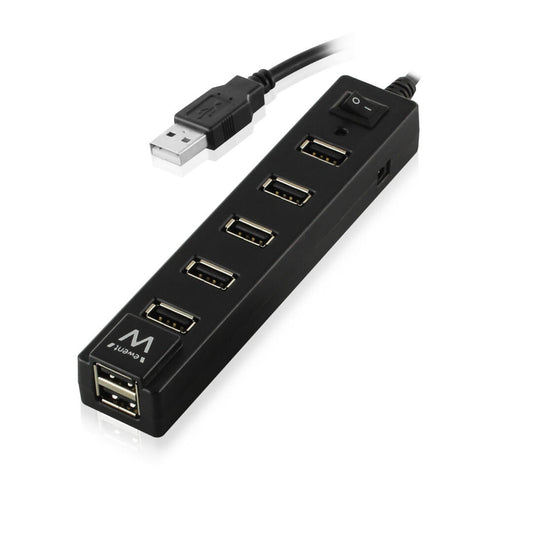 HUB USB 2.0 de 7 portas com interruptor para Ligar/Desligar