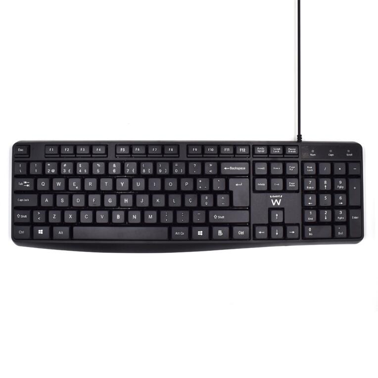 EWENT TECLADO SILENT USB PT BLACK