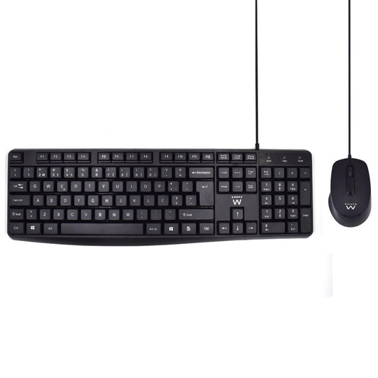 Kit Teclado e Rato | Ewent | EW3007 | Silent | Preto | Com Fio