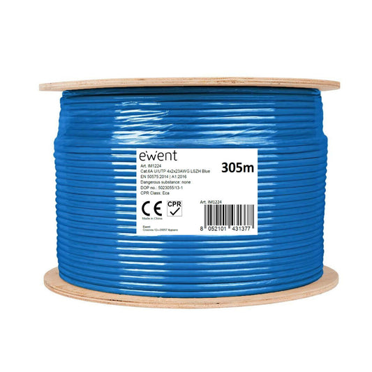 Bobine de InstalaÃ§Ã£o Cat 6A U/UTP AWG23/1 CU 305mt. CPR Eca Class SOLID, Jacket: LSZH azul