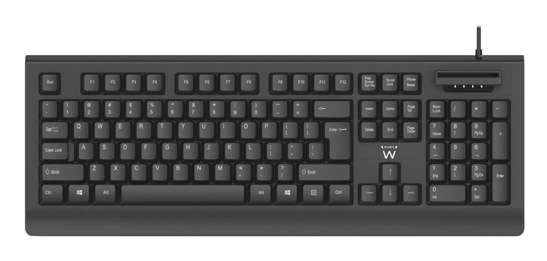 EWENT TECLADO COM LEITOR DE CARTÃƒO CIDADÃƒO USB BLACK