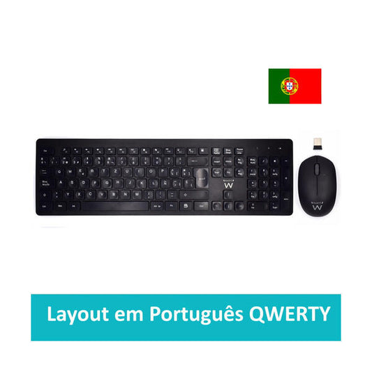 Teclado e Rato Wireless, teclas silenciosas de baixo perfil, botÃµes MultimÃ©dia