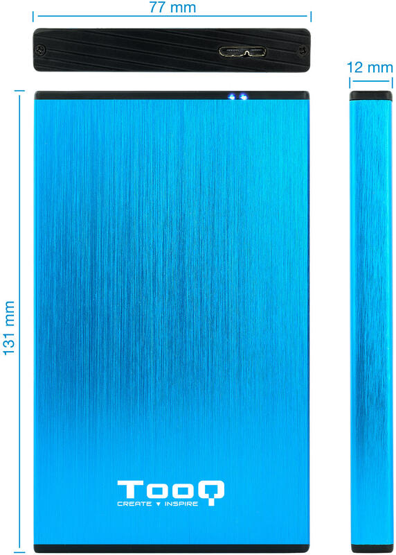 Caixa Externa HDD | Tooq | TQE-2529B | 2.5" SATA | USB 3.0/3.1 | Azul