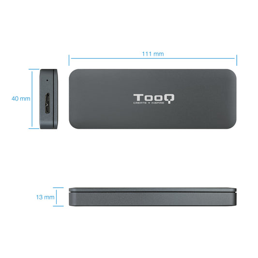 Caixa SSD Tooq M.2 NGFF USB 3.1 Gen 1 Cinzenta