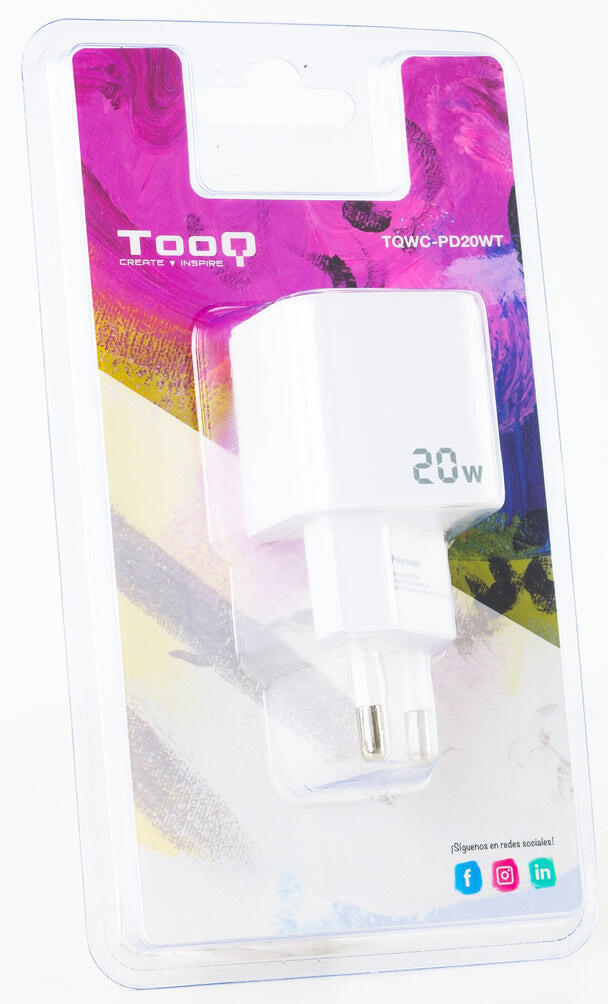 Carregador Tooq USB-C PD 20W