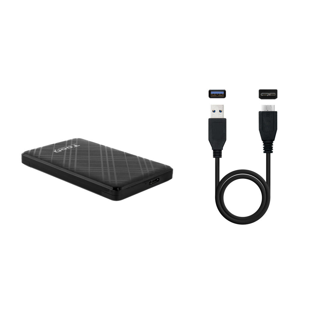 Caixa SSD | Tooq | TQEC-355B | 2.5" SATA USB3.1 Gen 1 | Preto