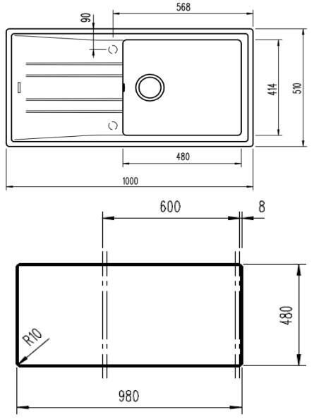 Lava Louças | Teka | Stone 60 L-TG 1C 1E | Branco