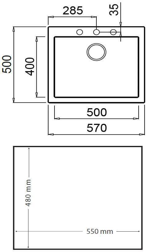 Lava-loiças Teka Forsquare 50.40 TG | Cinza | 50x40 cm