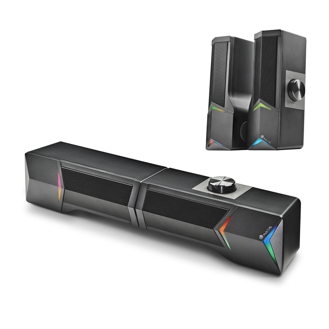 Soundbar | NGS | BNGS | Bluetooth USB 12W | Luzes RGB | 2 Colunas