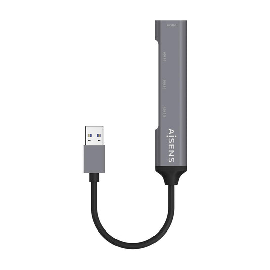 Hub USB 3.0 | AISENS | AEHB-010 | Alumínio | 10cm | Cinzento