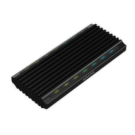 AISENS CAJA EXTERNA M.2 RGB GAMING ASM2-RGB011GR SATA/NVME A USB3.1 GEN2, NEGRA