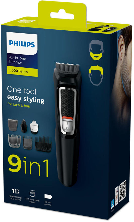 Aparadores de cabelo Philips MULTIGROOM Series 3000 Multigroom series 3000 MG3740/15 9-em-1, rosto e cabelo