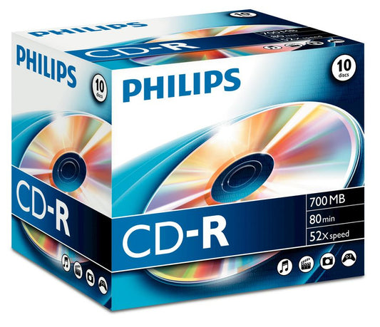 CD-R | Philips | 80Min 700MB 52x | Jewel Case 10 Unidades