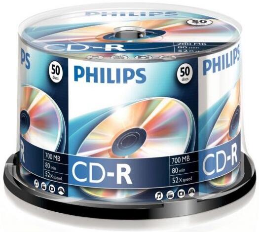 Philips CD-R 80Min 700MB 52x Cakebox (50 unidades)