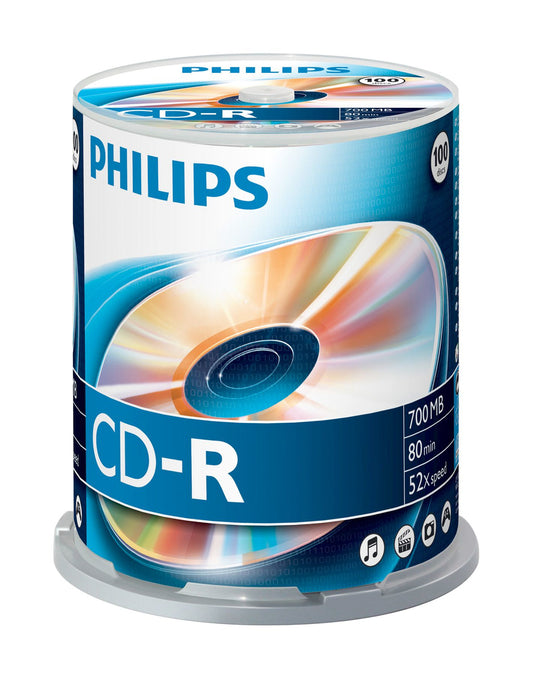 Philips CD-R 80Min 700MB 52x Cakebox (100 unidades)