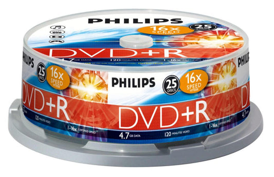 Philips DVD+R 4,7GB 16x Cakebox (25 unidades)