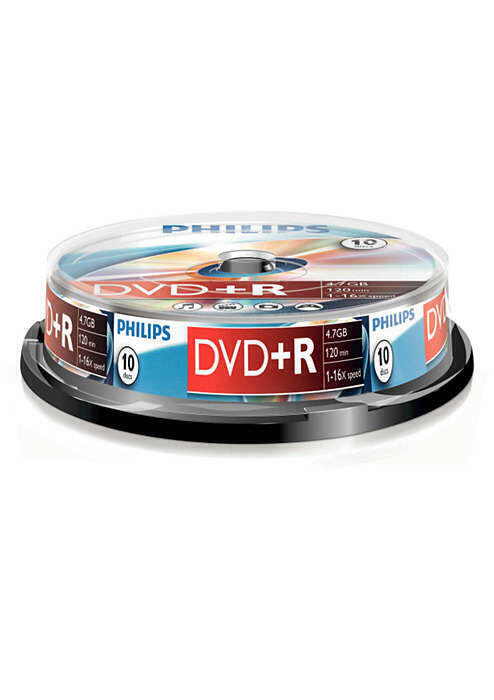 Philips DVD+R 4,7GB 16x Cakebox (10 unidades)