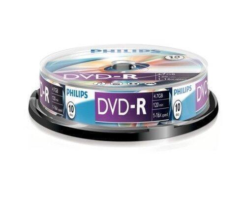 Philips DVD-R 4,7GB 16x Cakebox (10 unidades)